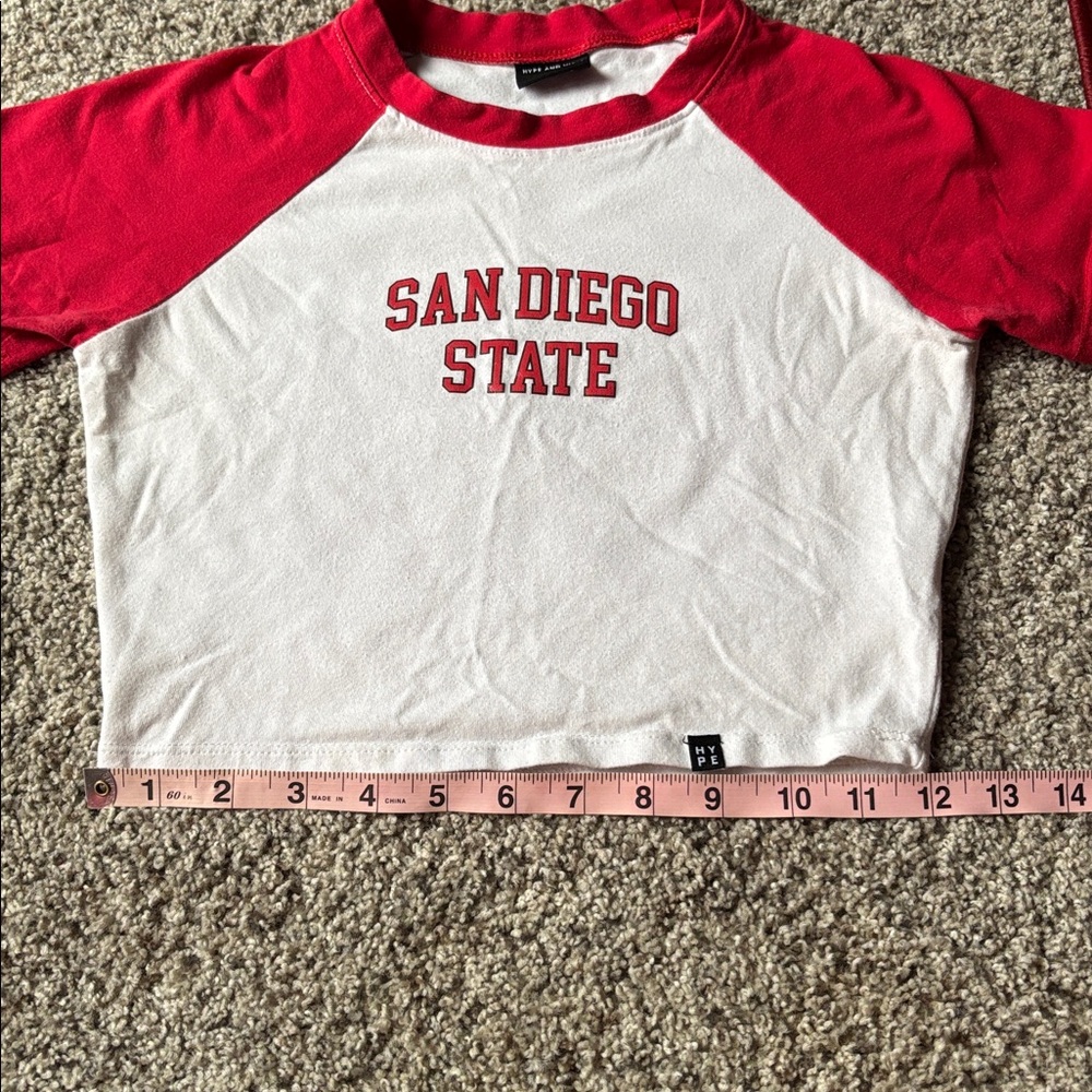 Hype and Vice Size S White/Red San Diego State Homerun Tee - Picture 2 of 6